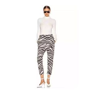 Nili Lotan Paris Pants Bone Tiger Zebra Print Size 29